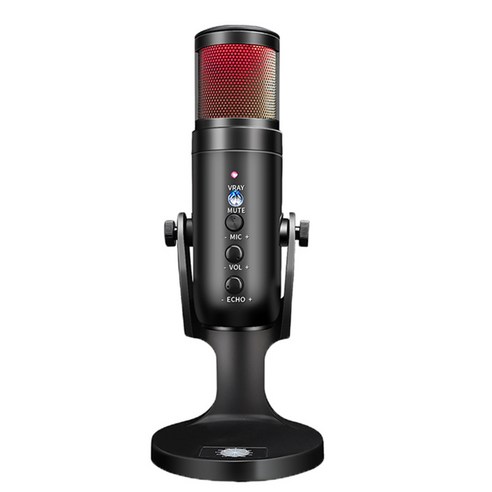 PC 노트북 게임용 게임용 마이크 용 USB RGB 카디오이드 컴퓨터 마이크, 24x4.8cm, 검은 색, ABS 플라스틱