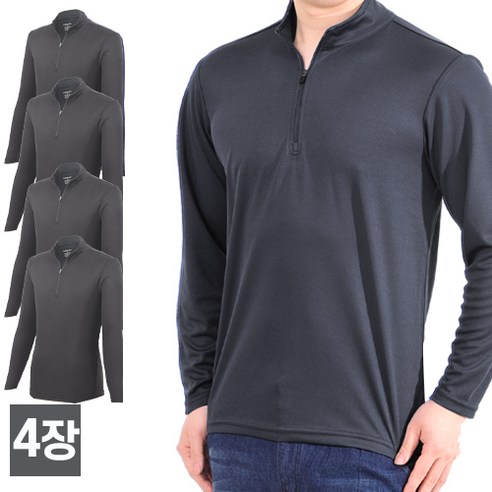 워킹맨 아울렛 4세트 봄 가을시즌 쾌적한 쿨론 집업 티셔츠 AS227