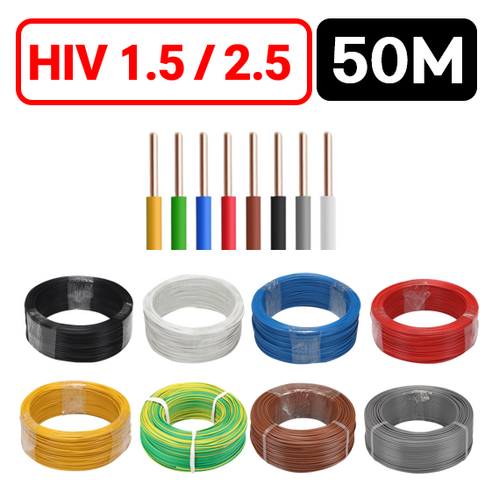 국산 HIV 전선 1.5SQ 2.5SQ 50M 절단판매 1등급 전기선, HIV 1.5SQ 50M, 회색, 1개