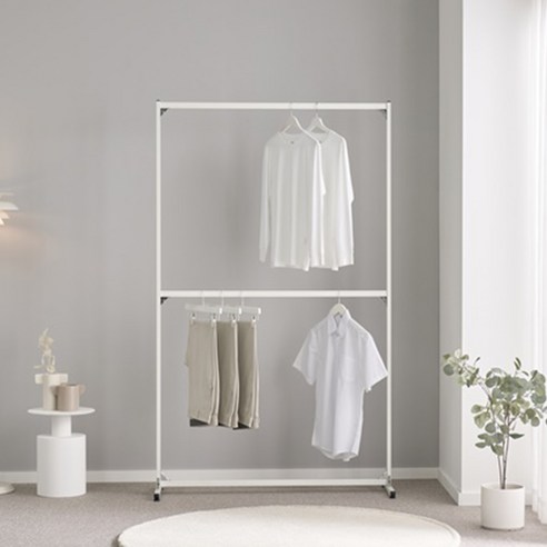 DIYSTORY MS 2단 행거로 옷장 공간을 혁신하세요.