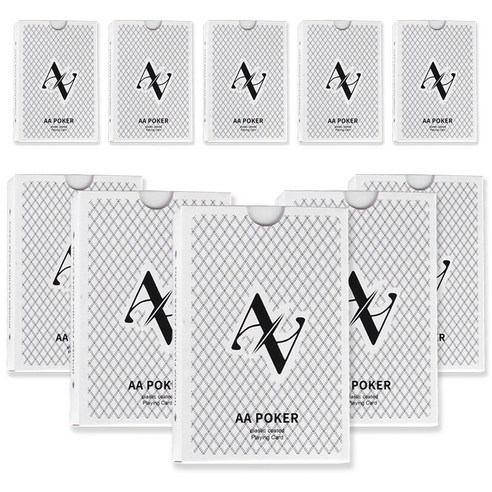 AAHM 포커 카드 브릿지 사이즈, 화이트, 10세트