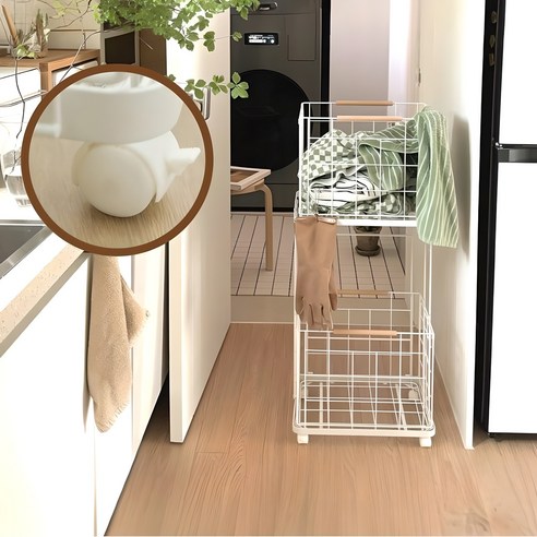 산뜻한 일상을 위한 현명한 선택, 도파밍 이동식 2단 철제 빨래바구니 도파밍빨래바구니