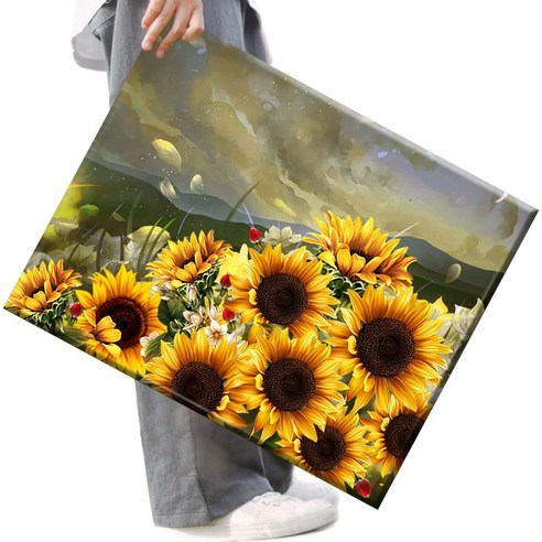 FASEN 액자 보석십자수 캔버스형 DIY 키트 40 x 50 cm, 1세트, FAN94.해바라기 꽃밭입니다