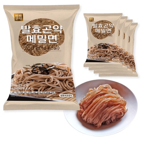 100g당 7kcal 발효 곤약 메밀면 – 200g, 5개 세트 100g당 7kcal 발효 곤약 메밀면 – 200g, 5개 세트