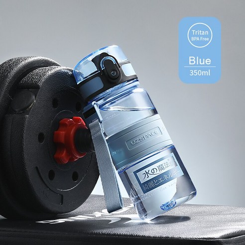 [SW] 스포츠 물병 350ml 500ml 여행 Drinkware 휴대용 누출 방지 트 리 탄 플라스틱 병 BPA, 하나, 350ml Blue