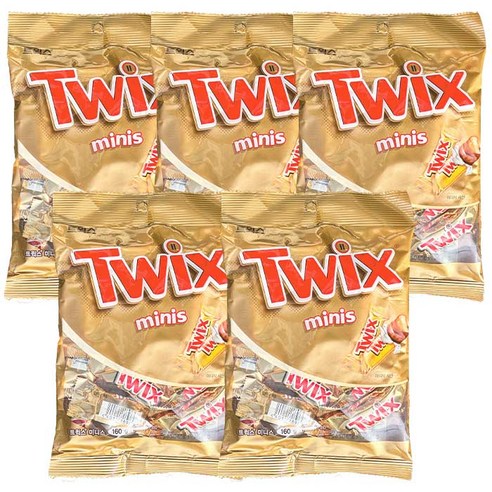 트윅스 미니 초코바 800g(160g 5개) 간식 달달한 twix, 160g, 5개