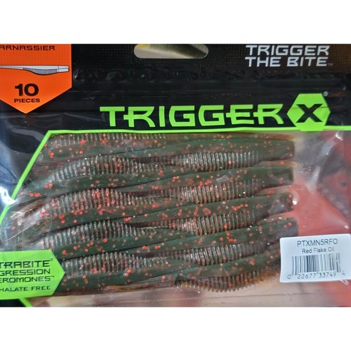라팔라 트리거x 5인치 미노우웜 광어 우럭 농어 배스 웜, 트리거RFO(레드플레이크오일), 1개