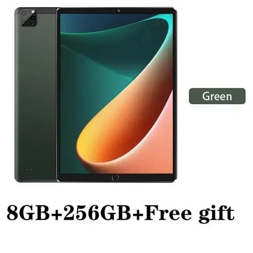 태블릿 패드 6 프로 맥스 16GB 1024GB 10 인치 LCD 스크린 윈도우 태블릿 안드로이드 태블릿 PC 5G 와이파이 태블릿 스냅드래곤, 한개옵션1, [07] Green-8GB-256GB