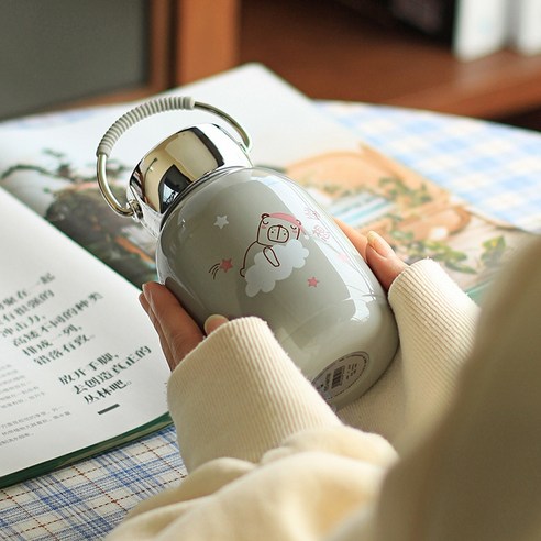 ZZJJC 아이디어 보온병 아이디어 텀블러 아웃도어 보온병, 드림-그레이 왕배, 리치텀블러230ML