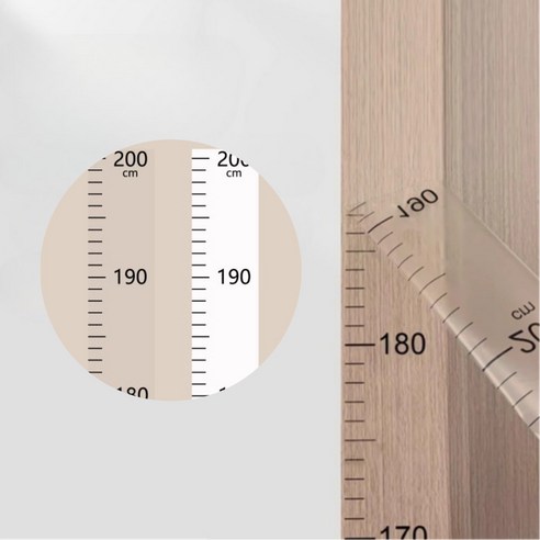 우리 아이의 성장, 투명하게 기록하는 마법: 아트릴리 심플 무타공 키재기 줄자 벽스티커 아기키재기