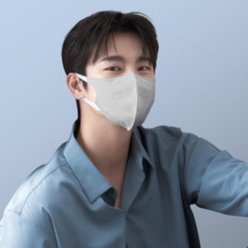시노텍스 귀편하고 숨쉬기편한 새부리형 신소재 마스크 50매 대형 개별포장, 1개입, 50개, 라이트그레이