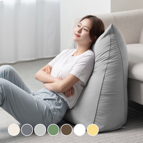 프랑떼 허리편한 폭신 방수 침대 삼각 등받이 등쿠션, 그레이_70x70x25cm