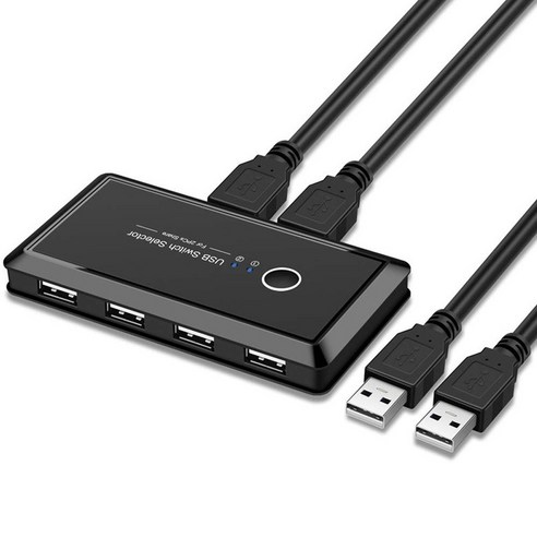 USB 스위치 선택기 USB 2.0 KVM 스위치 키보드 2 컴퓨터 공유 4 USB 장치 주변 스위처 허브에 대한, 하나, 보여진 바와 같이