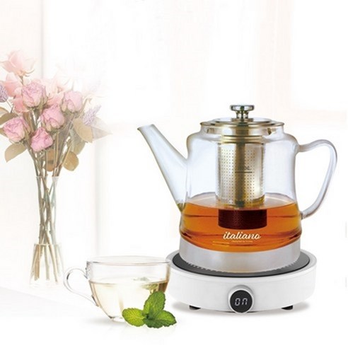 보고나라 이탈리아노 인덕션전용 티포트 차밍 내열유리주전자 2종 1300ml 1800m, 인덕션포트