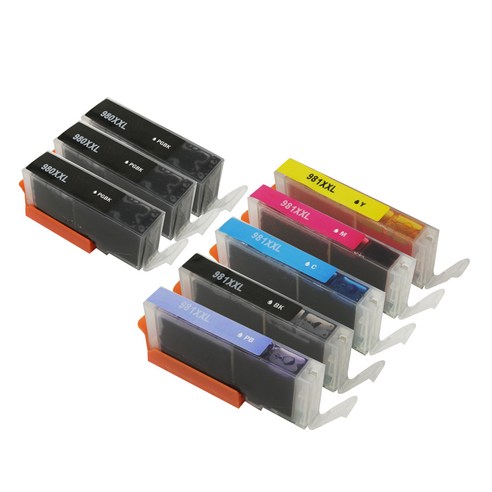 캐논 PGI-980 CLI-981 대용량 XXL 호환 카트리지, 6카트리지(PB 포함) 1세트 + PGBK 2개, 1개