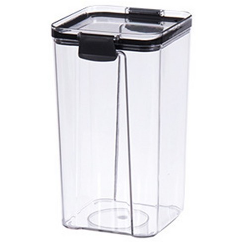 Retemporel 식품 저장 용기 플라스틱 주방 냉장고 국수 상자 잡곡 탱크 투명 밀봉 캔-1300Ml, 1개