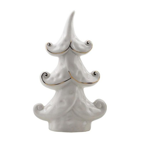 현대 크리스마스 트리 동상 Tealight Candleholder 거실 삽화 컬렉션 입상 조각 홈 오피스 촛대 장식 집들이 선물, M, 세라믹