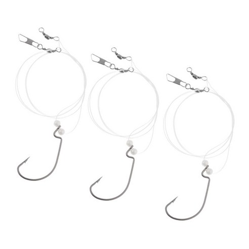 단일 후크 바다 낚시 태클과 3pcs 헤비 듀티 낚시 와이어 리더, 설명, 설명