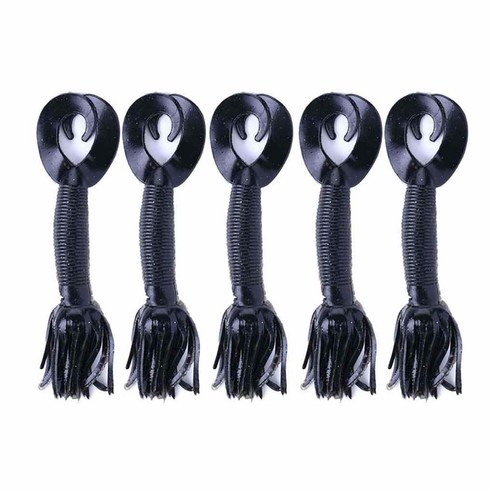 Hi.fancy 5pcs 부드러운 플라스틱 인공 곤충 모양 미끼 블랙 낚시 미끼 낚시 태클, type0