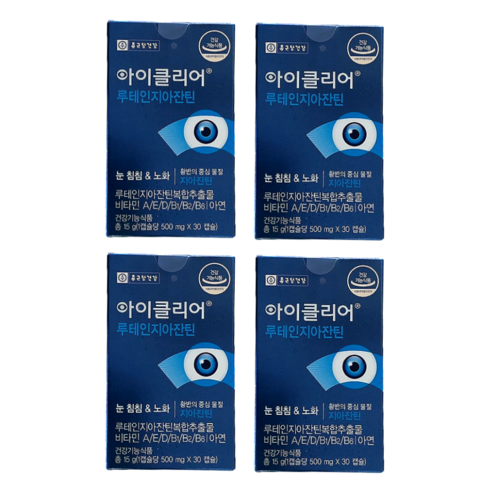 종근당건강 아이클리어 루테인 지아잔틴, 4박스, 1개