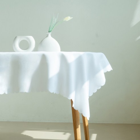 쉐리엘 깔끔한 구김방지 기업행사 돌상 무지 테이블보 식탁보, 중(150*210), 화이트, 1개
