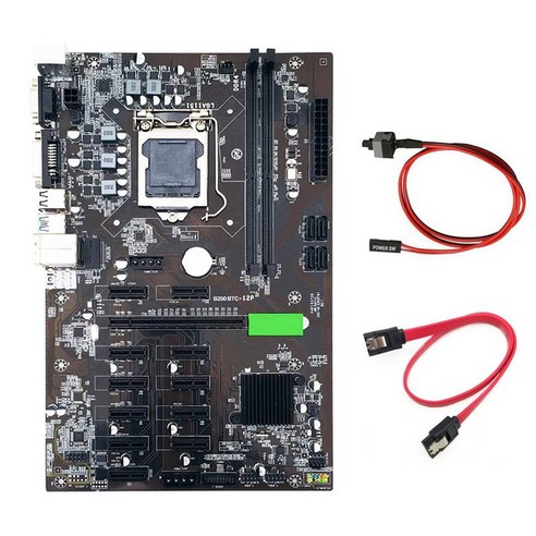 B250 BTC 마더 보드 SATA 케이블 + 스위치 케이블 LGA 1151 DDR4 12xGraphics 카드 슬롯 USB3.0 BTC Miner Mining, 보여진 바와 같이, 하나