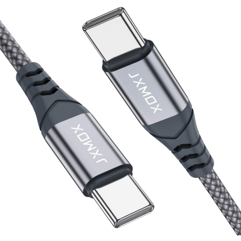 USB C-USB C 케이블 60W 1M 2팩 JXMOX 타입 C 급속 충전 코드(회색), 1M*1
