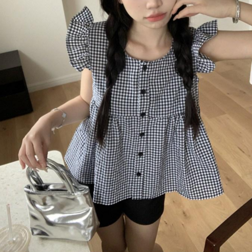 영메이 YM23341 여성용 여름 캐주얼 셔링 레이스 민소매 나시
