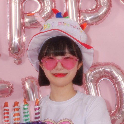 말랑마쥬 킹받는 우정 파티모자 할로윈 인생네컷 소품, 1개, 케이크레드