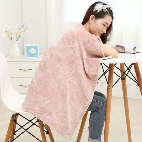 봄과 여름 따뜻한 담요 망토 담요 벨벳 담요 사무실 담요 두 목적 다리 일치하는 점심 휴식 다리 커버 무릎 담요, 1X0.7M 옥 파우더, 하나