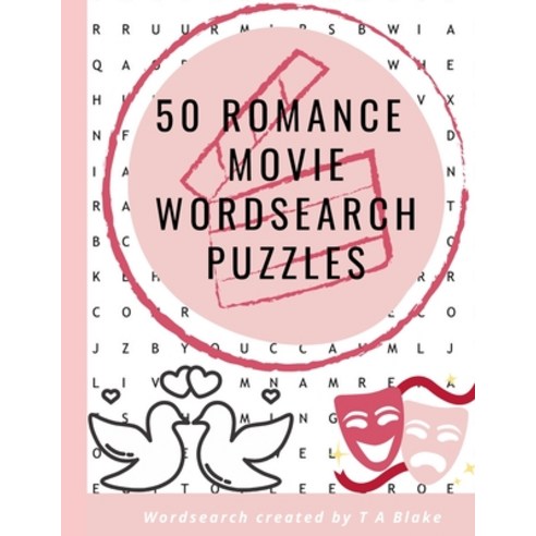 50 Romance Movie Wordseach Puzzles Paperback, Independently Published, English, 9798701098402