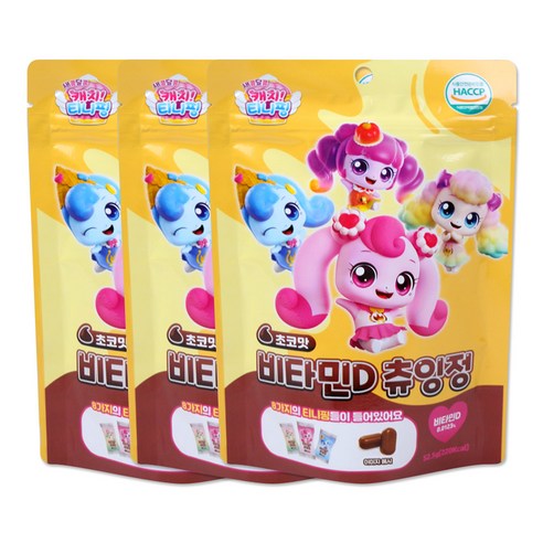 캐치티니핑 칼슘비타 츄잉정 비타민D 초코맛, 3박스, 52.5g