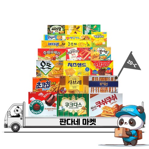 간편하고 다양한 간식으로 모든 취향과 행사에 이상적인 [판다네 마켓]의 간편과자 20종 C세트