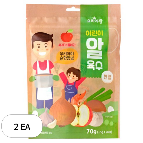 요리여왕 어린이 알 육수 20p, 70g, 2개, 혼합맛