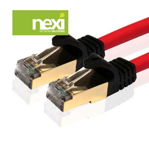 넥시 CAT7 S-STP 랜선 UTP 인터넷 랜케이블, 0.3m, 레드, 1개