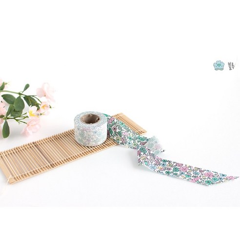 바이어스 테이프 무형광 테두리 홈패션 소품 부자재 면 20수 (폭 4cmX 길이 630cm) 로나플라워, 블루, 1개