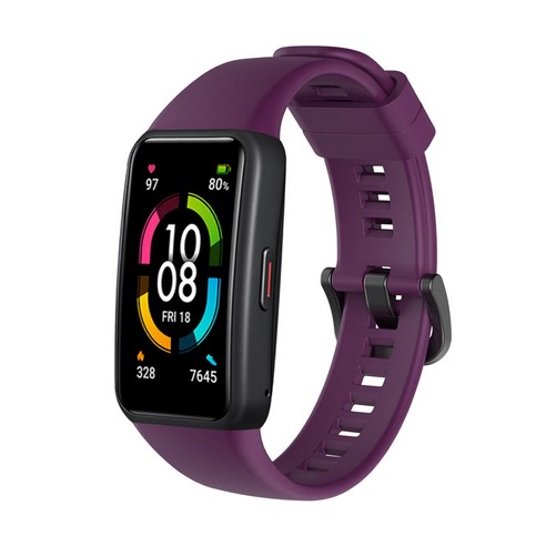 dodocool Honor Band 6 실리콘 교체 스트랩, 보라색, 견장
