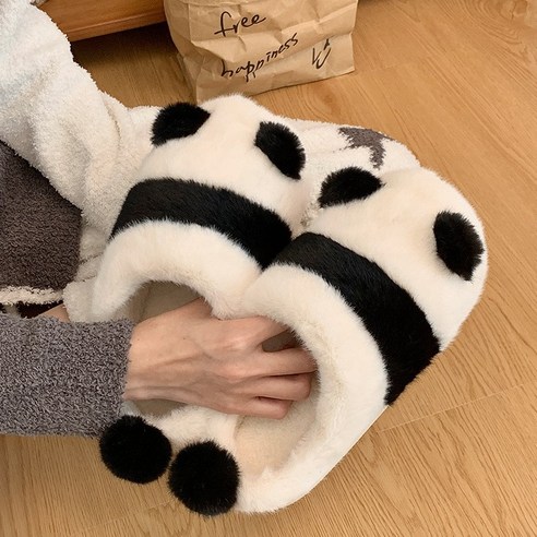 저렴한 가격으로 따뜻하고 편안한 데이즈인 겨울 털 실내화 팬더 판다
