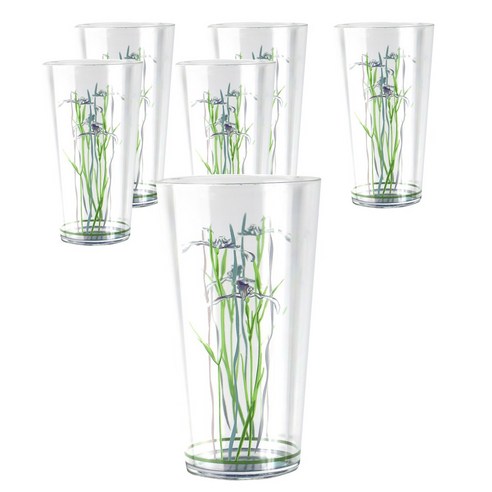 코렐 아크릴릭 라운드 글래스 일반 물컵 561.9ml, Shadow Iris, 6개입