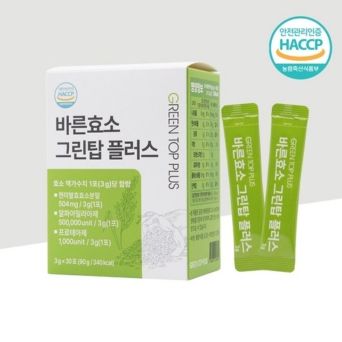 바른효소 그린탑플러스 현미발효 분말, 3mg, 30개