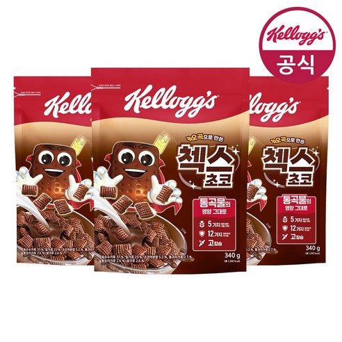 켈로그 오곡으로만든 첵스초코 340g x 3개, 340g, 3개