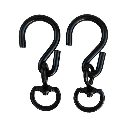 Ursmart 식물에 대 한 2pcs 교수형 바구니 회전 후크 클립 냄비 바람 종소리 조류 피더, 8 x 5 x 2cm, 검은, 금속