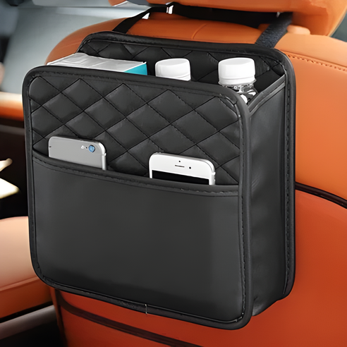 글래드카 차량용 뒷자석 헤드레스트 수납 정리함, 블랙, 2개