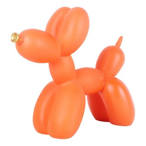 풍선 개 동상 강아지 입상 예술 조각 홈 장식 가구, 주황색, 수지