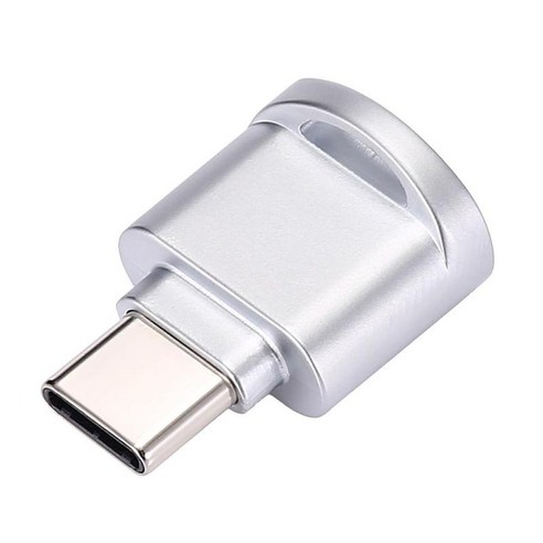 USB 3.1 유형 C 마이크로 SD 카드 리더기 OTG 어댑터, 실버, 2.3x1.6x1cm, 알루미늄 합금
