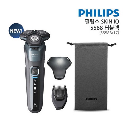 필립스 전기면도기 SkinIQ 5000, S5588 17, 딥 블랙