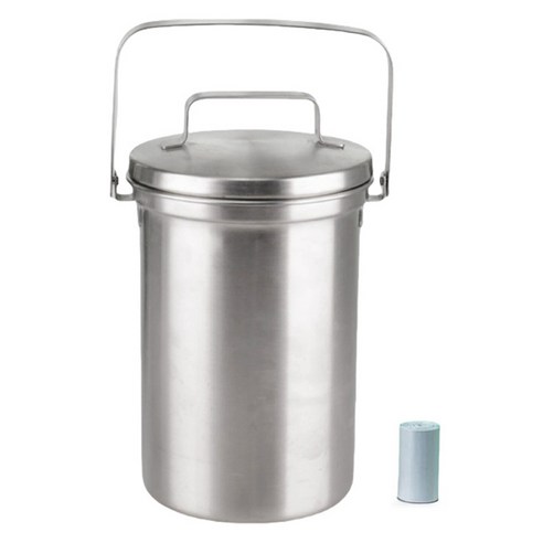 FVEJA''SIV 음식물 쓰레기통 3L 쓰레기 봉투 포함, 1개, 실버