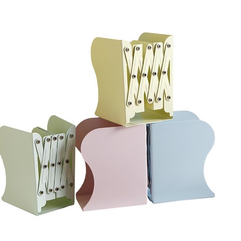 시우리빙 늘어나는 자바라 책꽂이 북엔드, 늘어나는 마카롱 북엔드/블루