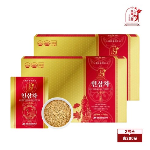 프리미엄 인삼차 국내산 6년근 고려 인삼 건삼 건인삼 과립형 진세노사이드 면역력 증진 건강차 ginseng 식약처인증 건강기능식품, 3g, 200개