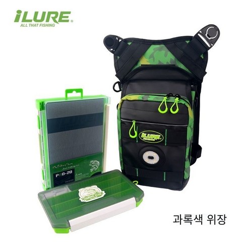 MOHEGIA 낚시 가방 다기능 루야 가방 대각선 가방 허리 가방 다리 가방 방수 낚시 가방 보조 가방, 과일 녹색 위장